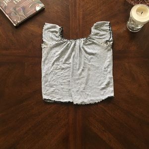 Striped Off-Shoulder Shirt